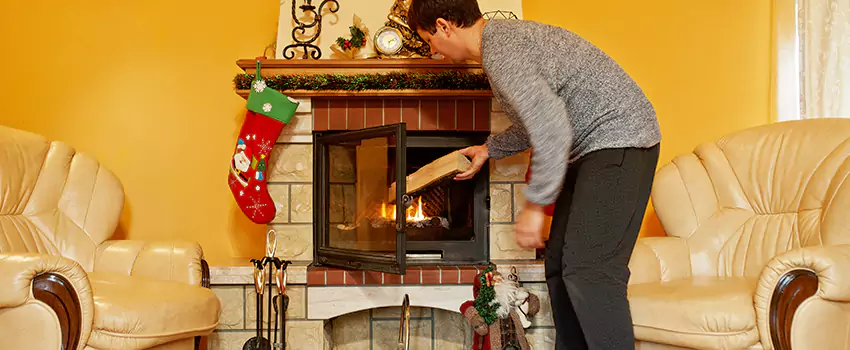 Rusted Metal Fireplace Restoration in River Falls, Wisconsin